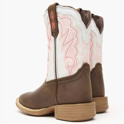 Durango® Lil' Rebel Pro™ Little Kid's Trail Brown and White Western Boot, , large
