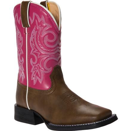 LIL DURANGO Little Kid Pink and Brown Western Boot BT217