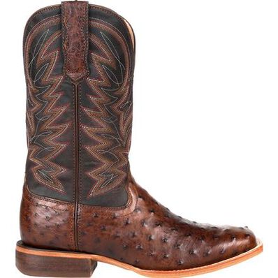 Durango® Premium Exotic Full-Quill Antiqued Saddle Western Boot, , large