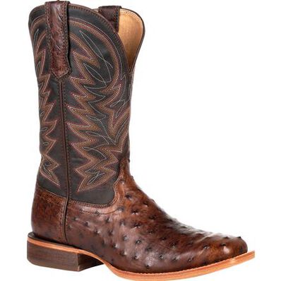 Durango® Premium Exotic Full-Quill Antiqued Saddle Western Boot, , large