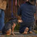 Cowboy on ranch wearing DDB0476 Rebel Pro western boot with dog