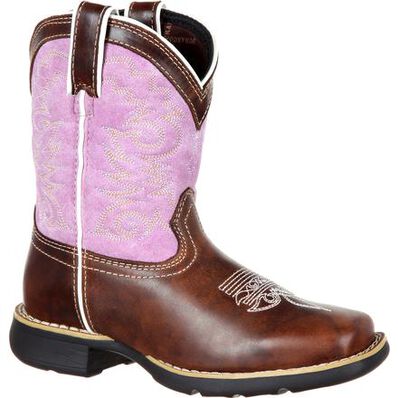 LIL' DURANGO® Big Kids' Lavender Pull-On Western Boot, , large