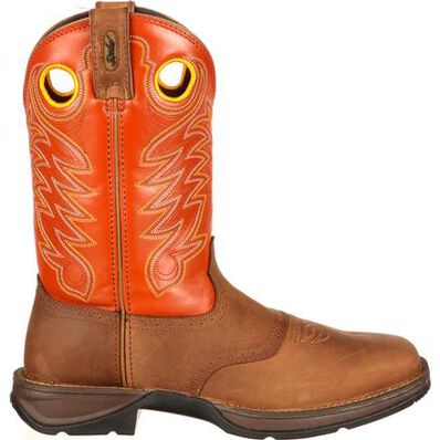 Rebel™ by Durango® Tan & Pumpkin Saddle Western Boot, , large