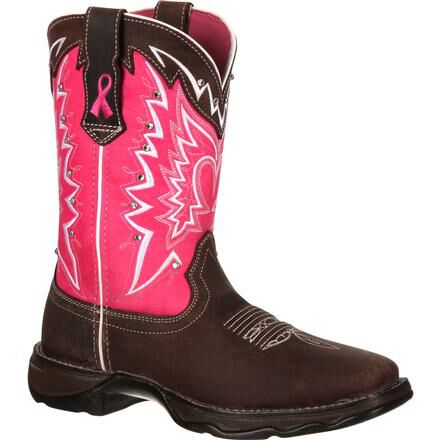 Durango Black and Pink Leather Cowboy Boots Women's Size 7.5 Style RD 1519 