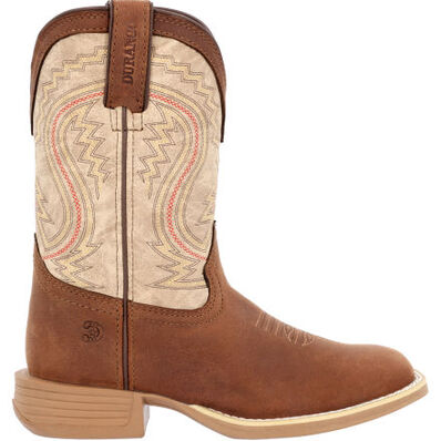 Durango® Lil' Rebel Pro™ Big Kids' Coffee and Bone Western Boot, , large
