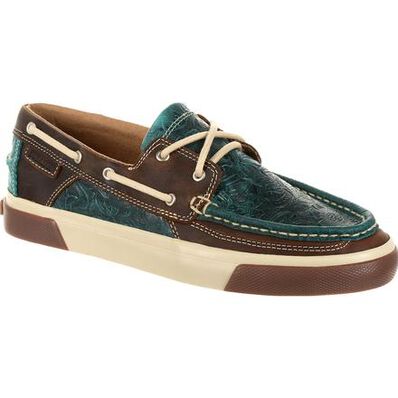 Durango® Music City™ Women's Turquoise Western Boat Moc, , large