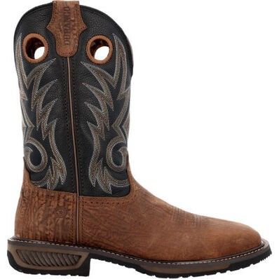 Durango® WorkHorse Acorn Black Onyx Steel Toe Western Work Boot, , large