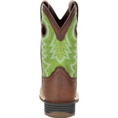 Durango® Lil' Rebel Pro™ Big Kid's Lime Western Boot, , large