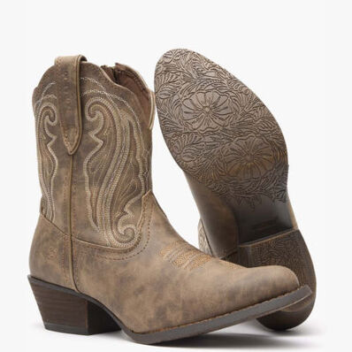 Crush™ by Durango® Women's Distressed Shortie Western Boot, , large