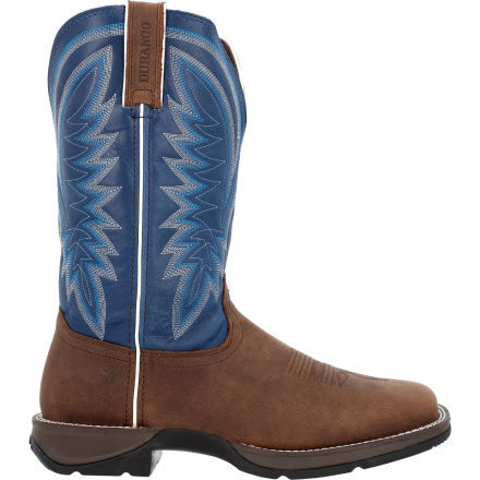 Rebel by Durango Saddle Brown Denim Blue Western Boot DDB0429