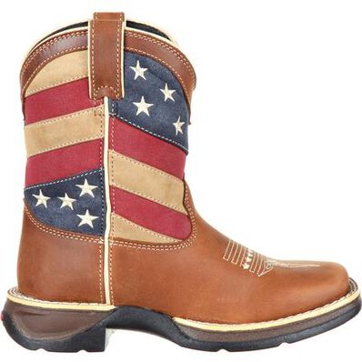 Lil' Rebel™ by Durango® Big Kids' Patriotic Flag Western Boot, , large