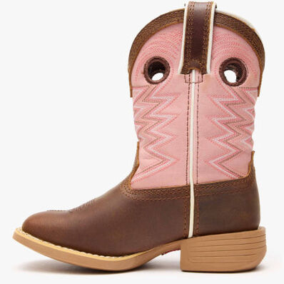 Durango® Lil' Rebel Pro™ Little Kids’ Dark Chestnut Bubble Gum Western Boot, , large