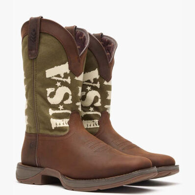 Rebel™ by Durango® Army Green USA Print Western Boot, , large