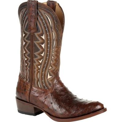 Durango® Premium Exotic Full-Quill Ostrich Oiled Saddle Western Boot, , large