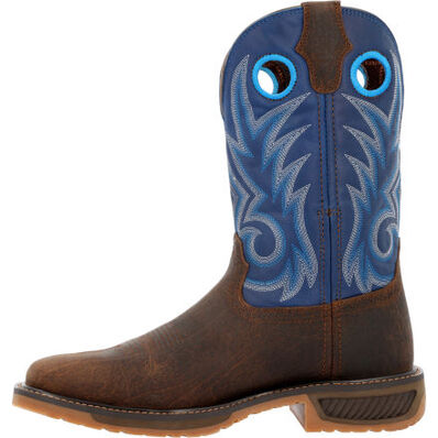 Durango® WorkHorse™ Worn Saddle and Denim Blue Western Work Boot, , large