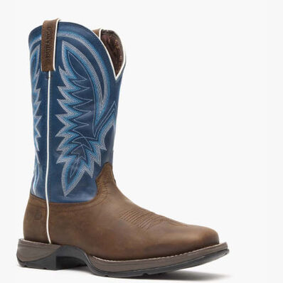 Rebel™ by Durango® Saddle Brown Denim Blue Western Boot, , large