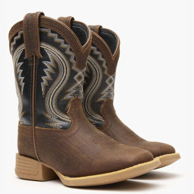Durango® Lil' Rebel Pro Big Kids’ Acorn Black Onyx Western Boot, , large