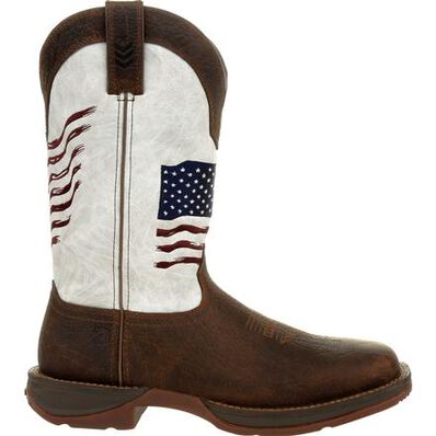 Rebel™ by Durango® Distressed Flag Embroidery Western Boot, , large