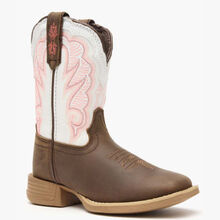 Durango® Lil' Rebel Pro™ Big Kid's Trail Brown and White Western Boot