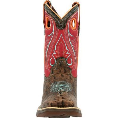 Lil' Rebel™ by Durango® Little Kids Gator Emboss Western Boot, , large