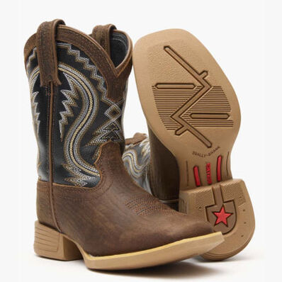 Durango® Lil' Rebel Pro Big Kids’ Acorn Black Onyx Western Boot, , large