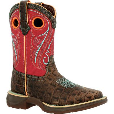 Lil' Rebel™ by Durango® Little Kids Gator Emboss Western Boot, , large