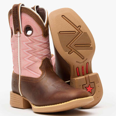 Lil’ Rebel™ by Durango® Big Kids’ Dark Chestnut Bubblegum Western Boot, , large