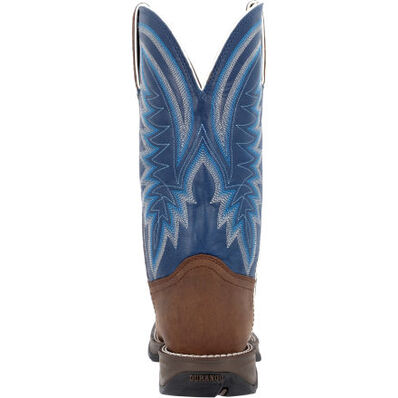 Rebel™ by Durango® Saddle Brown Denim Blue Western Boot, , large