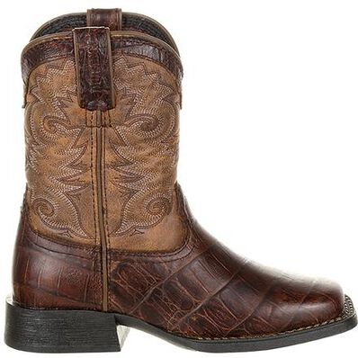 Lil' Durango® Mustang™ Big Kids' Faux Gator Western Boot, , large