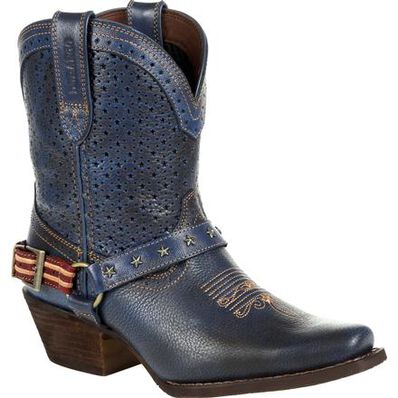 Crush™ by Durango® Women's Blue Ventilated Shortie Western Boot, , large