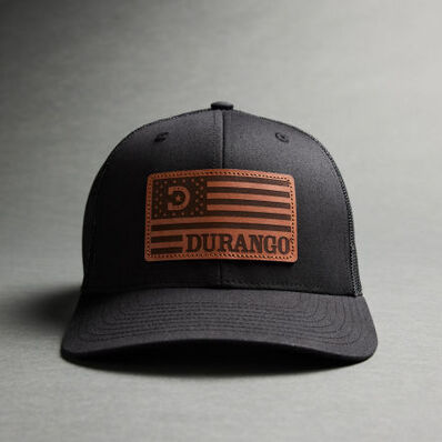 Durango Patriotic Logo Leather Patch Ball Cap, , large