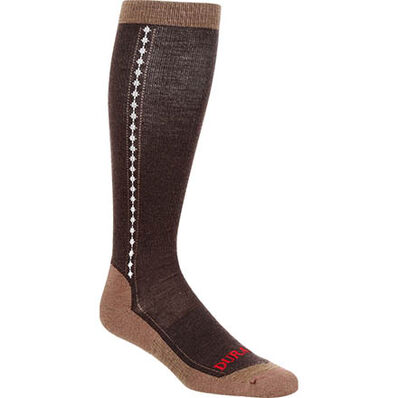 Durango® Boot Unisex Lightweight Merino Wool Socks, BROWN, large