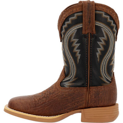 Durango® Lil' Rebel Pro Big Kids’ Acorn Black Onyx Western Boot, , large
