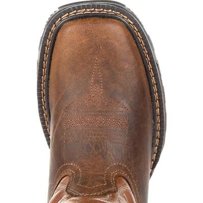 Lil' Durango® Maverick XP™ Little Kids Brown Western Work Boot, , large