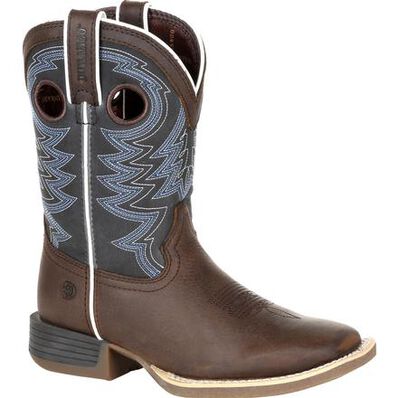Durango® Lil' Rebel Pro™ Big Kid's Blue Western Boot, , large