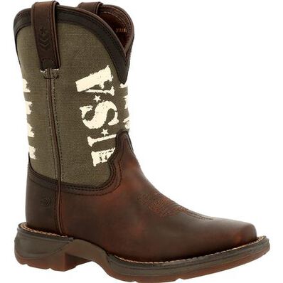 Lil' Rebel™ by Durango® Little Kids' Army Western Boot, , large