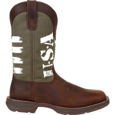Rebel™ by Durango® Army Green USA Print Western Boot, , large
