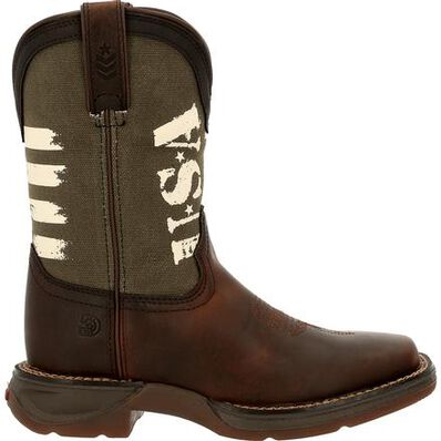 Lil' Rebel™ by Durango® Big Kids' Army Western Boot, , large