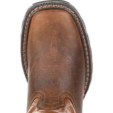 Lil' Durango® Maverick XP™ Big Kids Brown Western Work Boot, , large