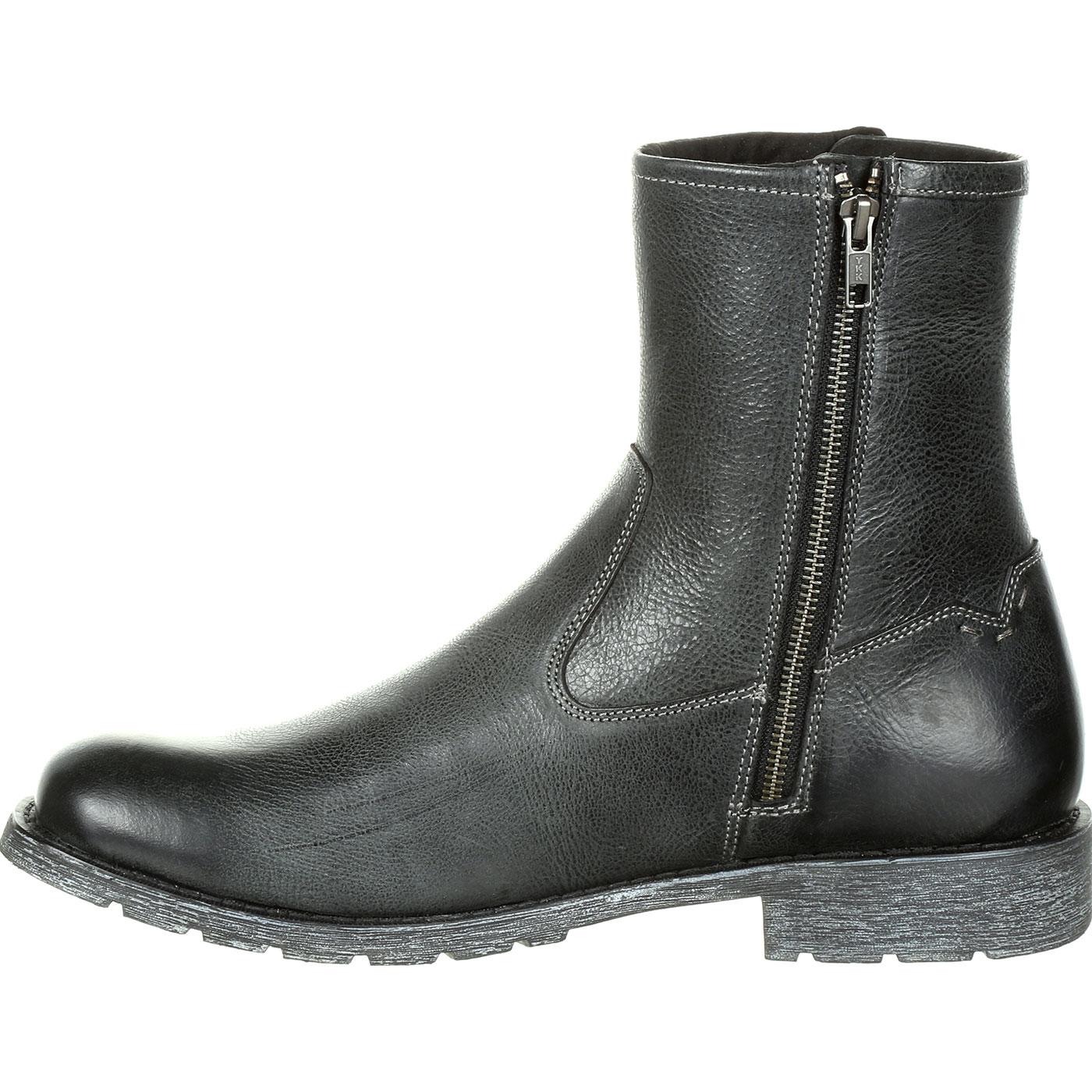 men's black zipper boots