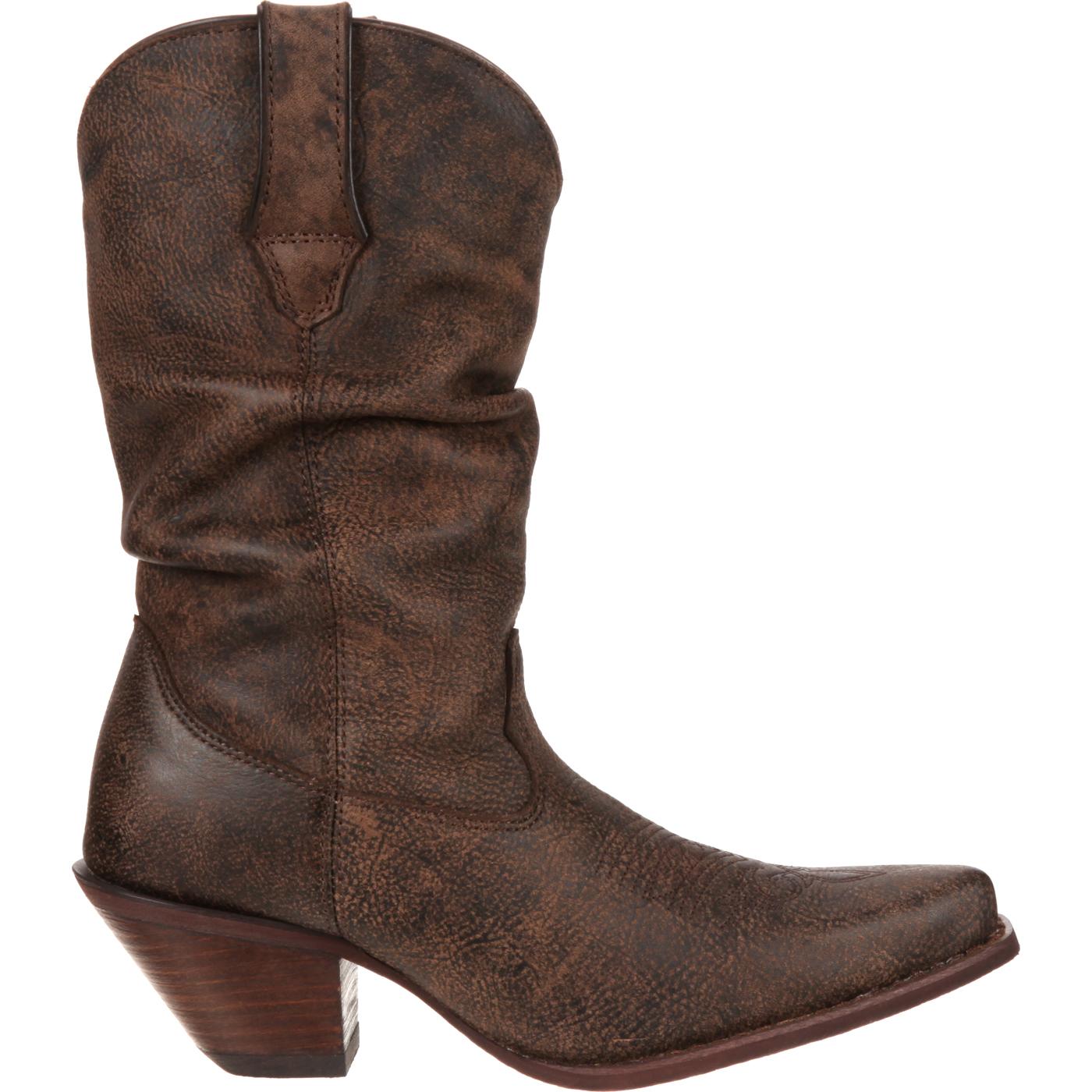 Crush by Durango: Women's Brown Leather Slouch Western Boot