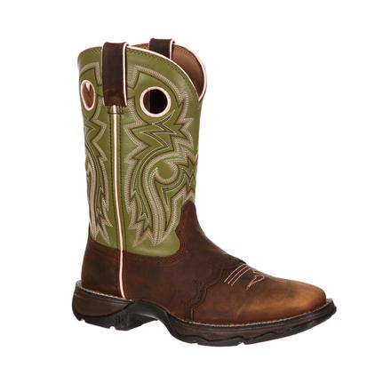 Lady Rebel by Durango: Women's Green Brown Saddle Boots
