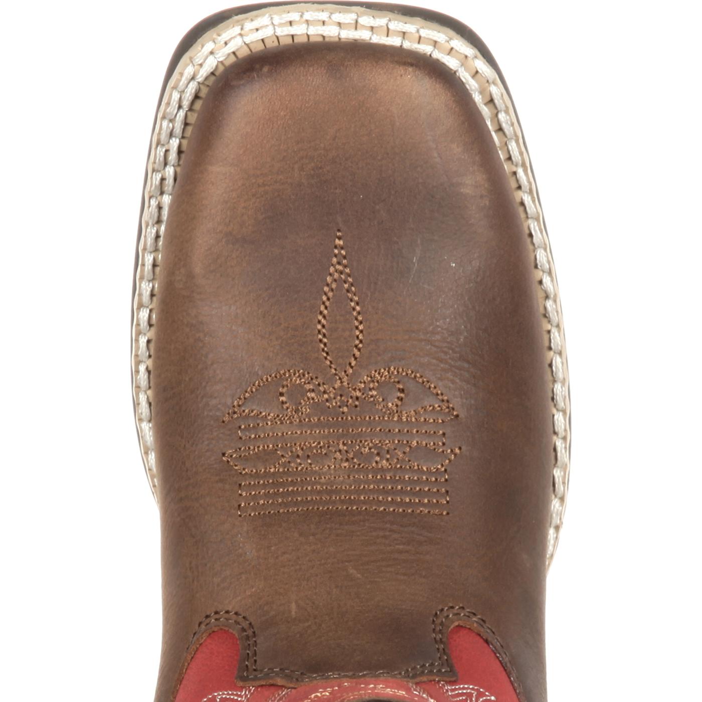 red square toe cowboy boots