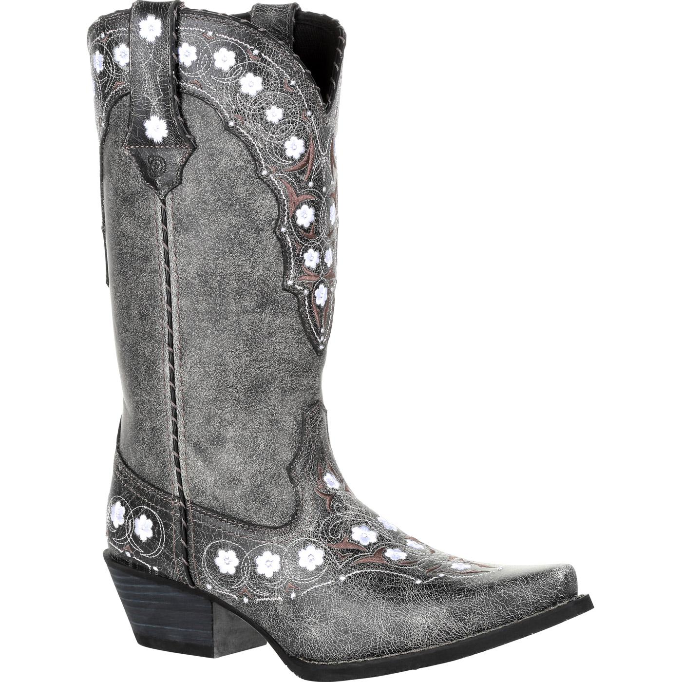 Crush™ by Durango® Women's Pewter Floral Western Boot, #DRD0361