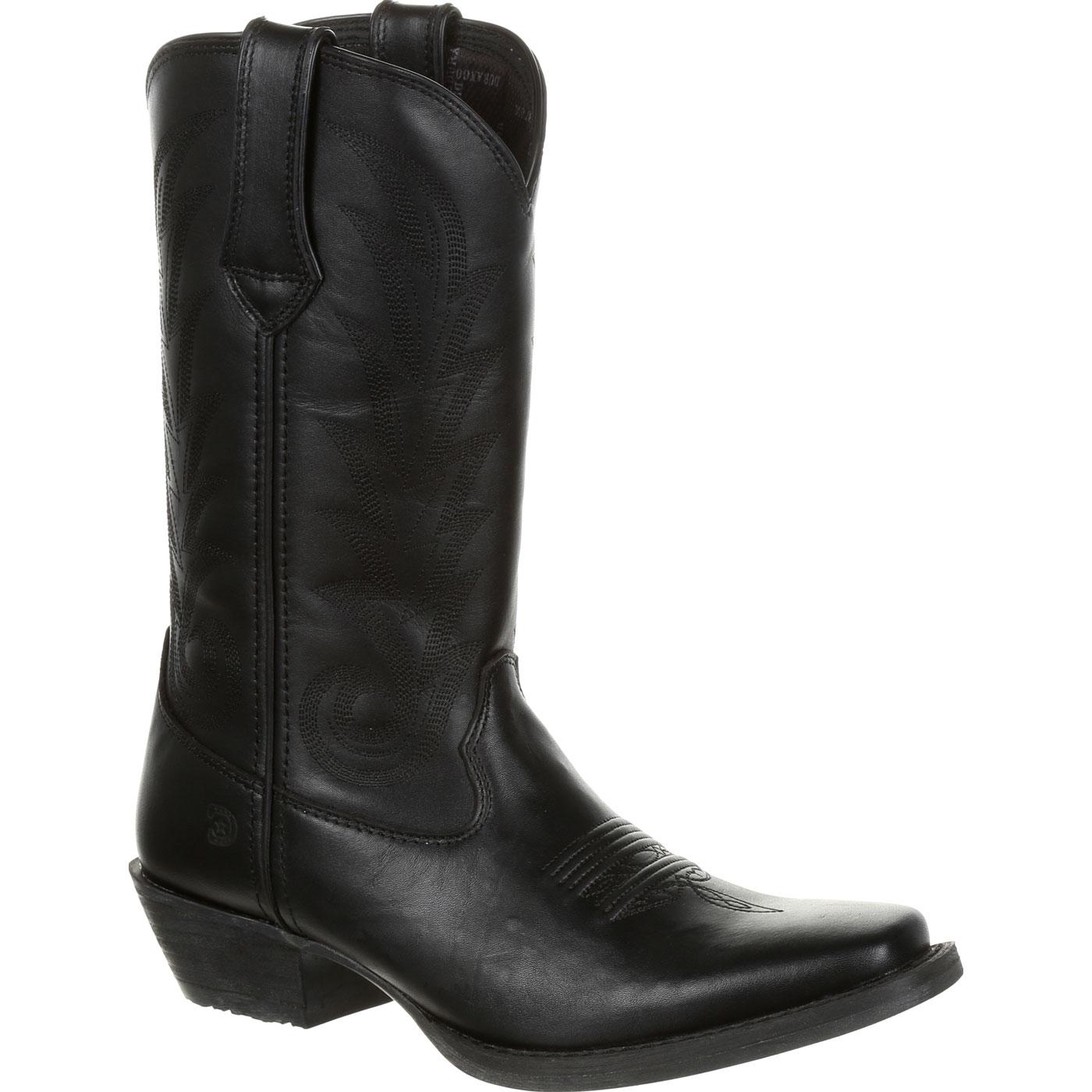 womens black leather cowboy boots