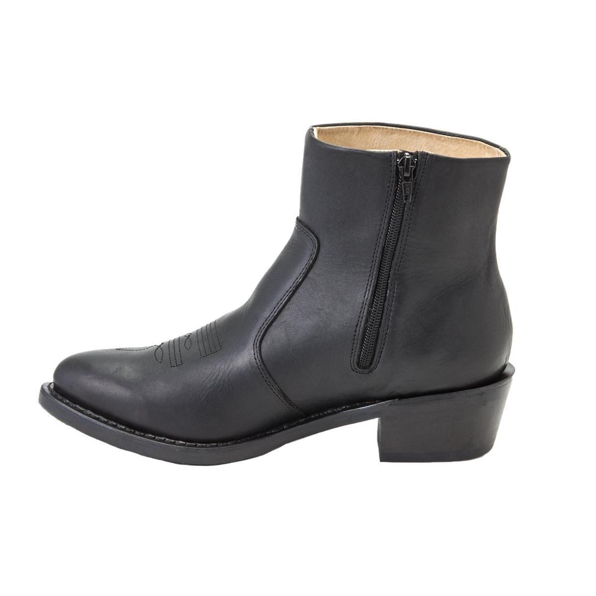 Durango® Boot: Men's Black Leather 7-Inch Side Zip Boots