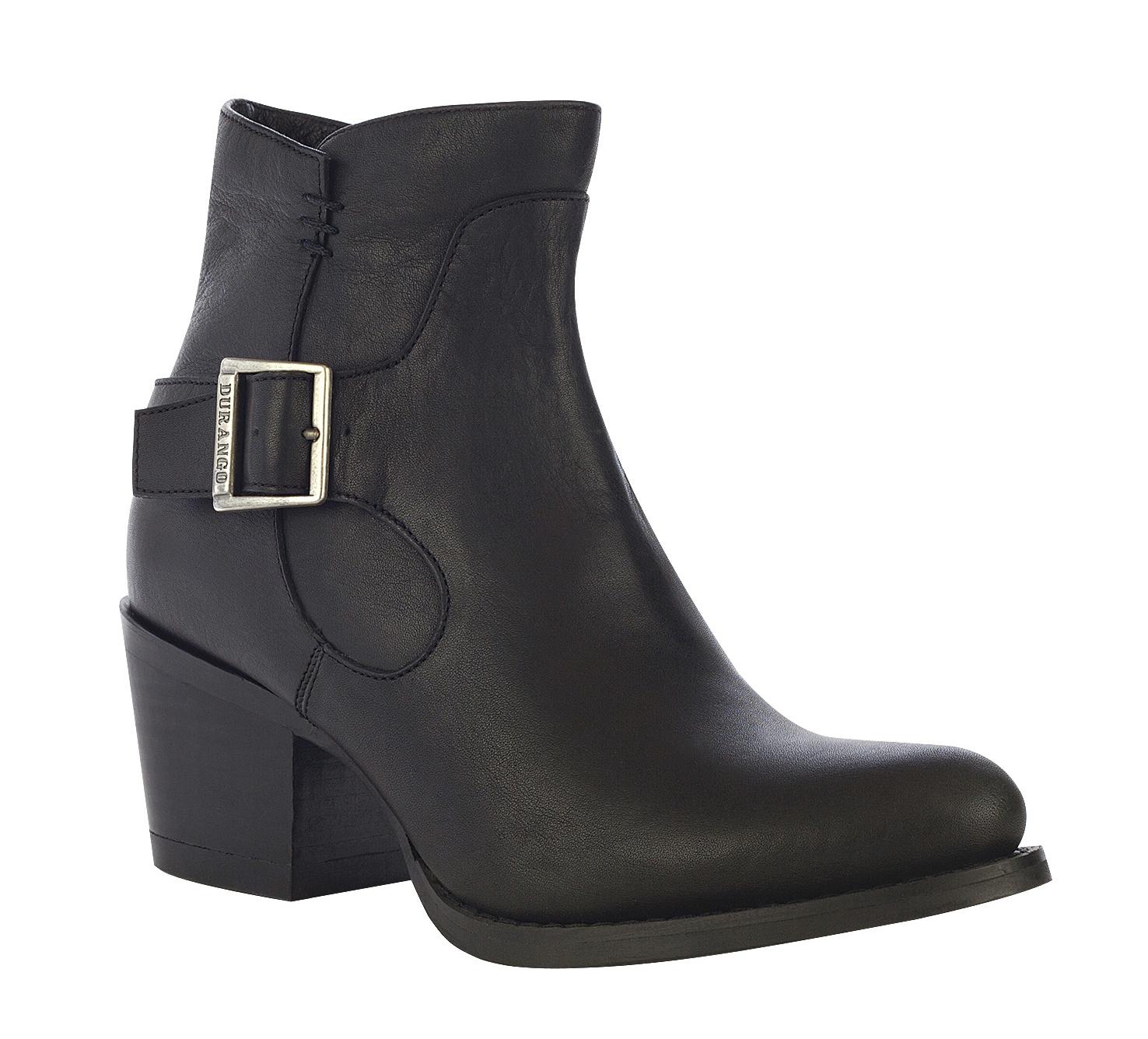 Durango City: Women's Short Black Leather Boots - Style #RD0457