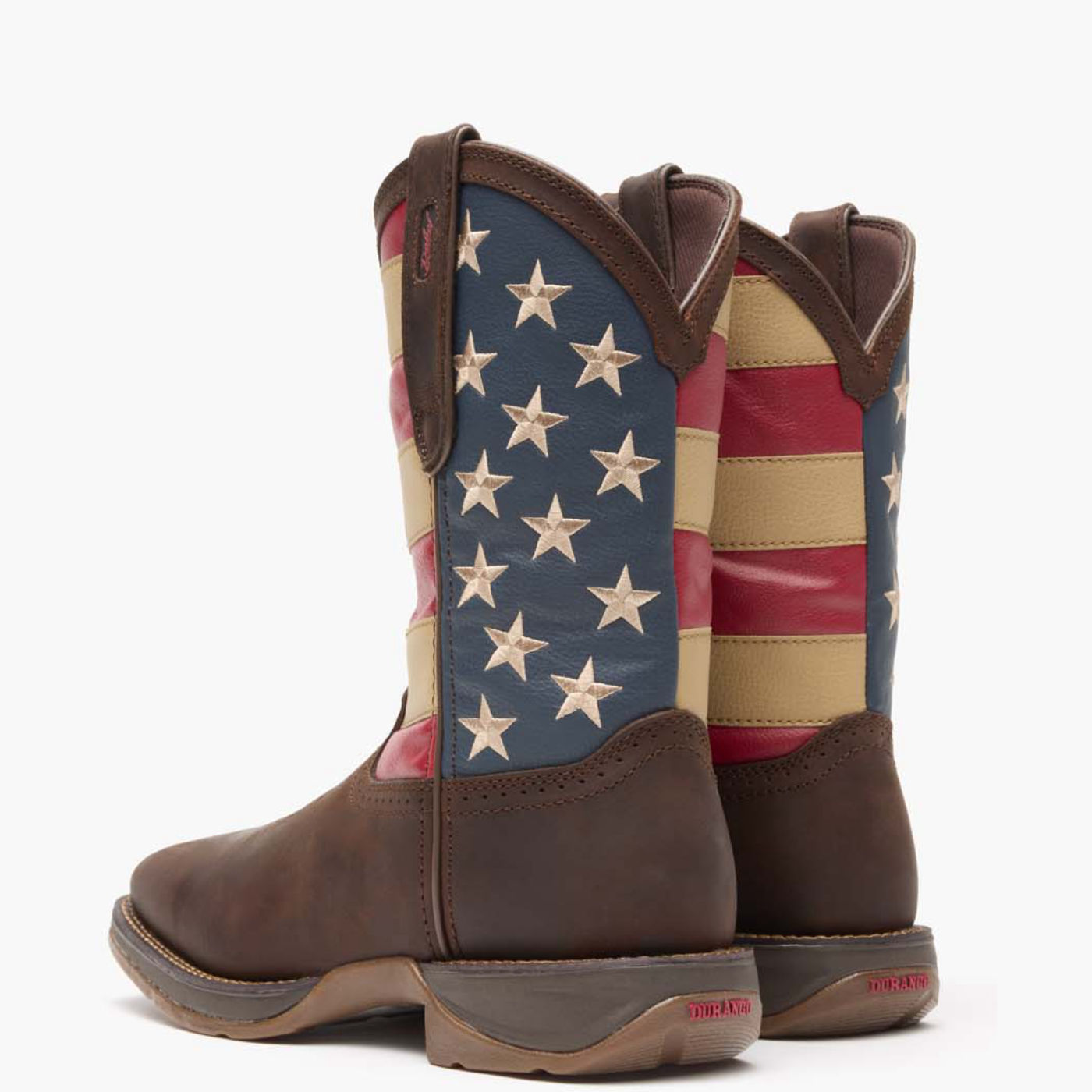 men's rebel distressed flag embroidery western boots