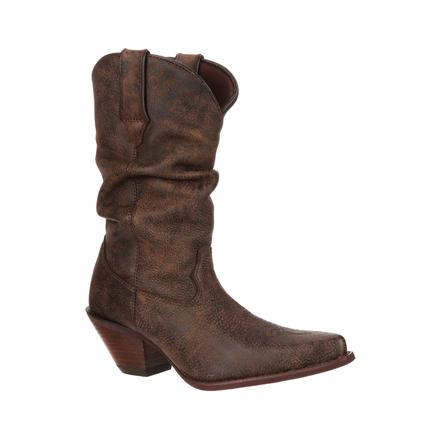 Crush by Durango: Women's Brown Leather Slouch Western Boot