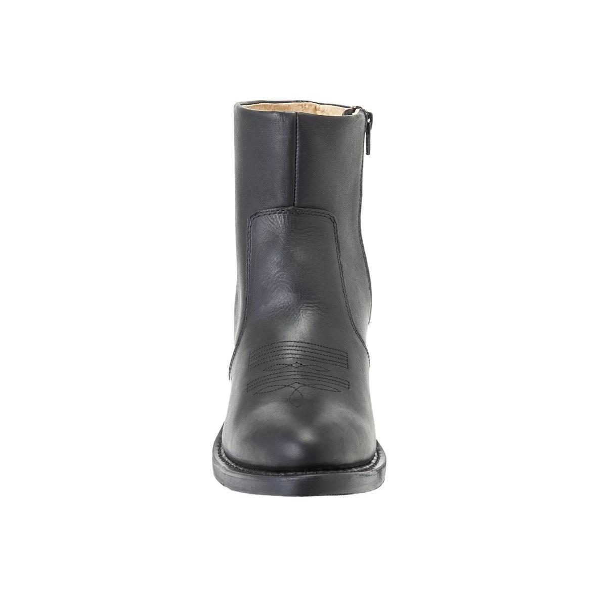 Durango Boot: Men's Black Leather 7-Inch Side Zip Boots
